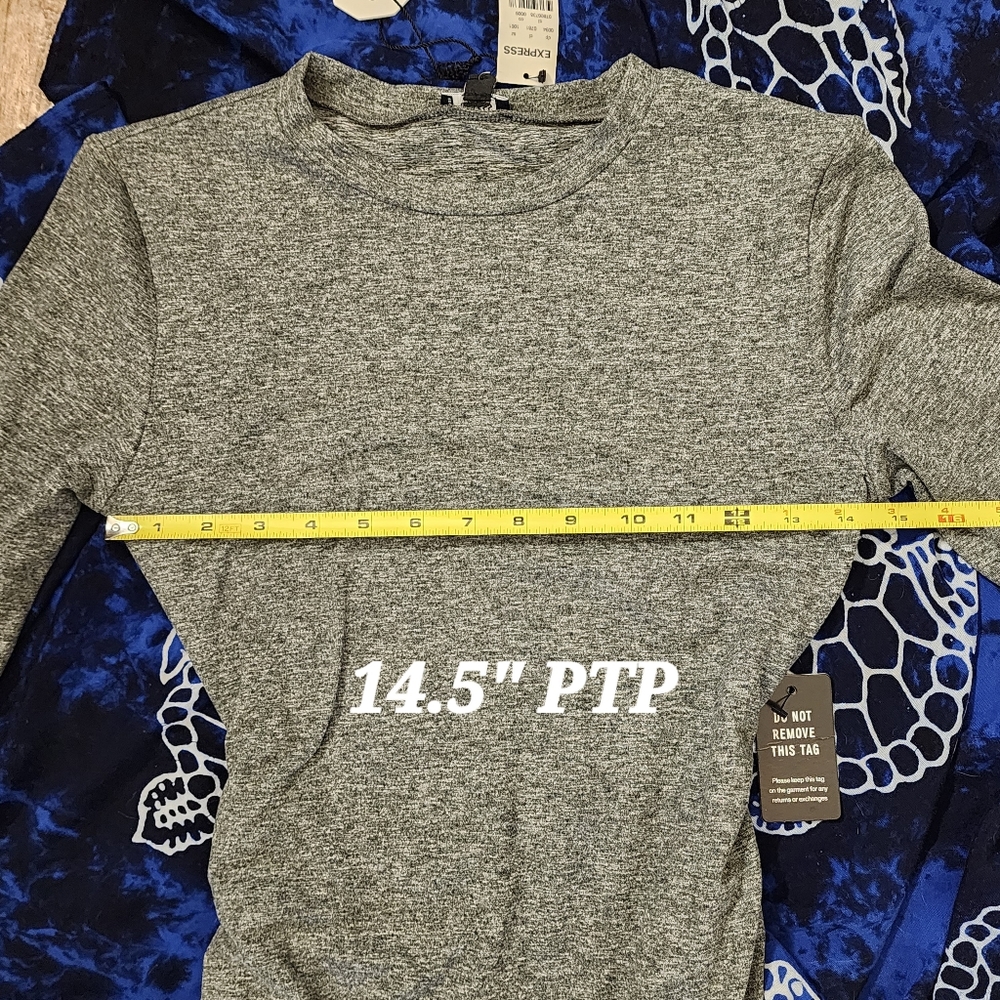 NWT GRAY RUCHED LONG SLEEVE ROUND NECK DRESS XS โ - Picture 10 of 10